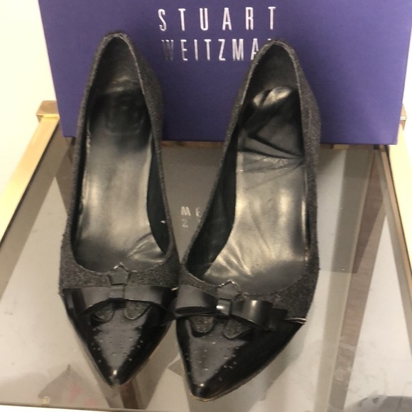 Stuart weitzman point toe wool kitten pumps size 7.5 - Picture 2 of 8